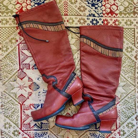 John Fluevog Boots Thanks Amazing Rust Brown Leather Size 8 - Picture 7 of 14